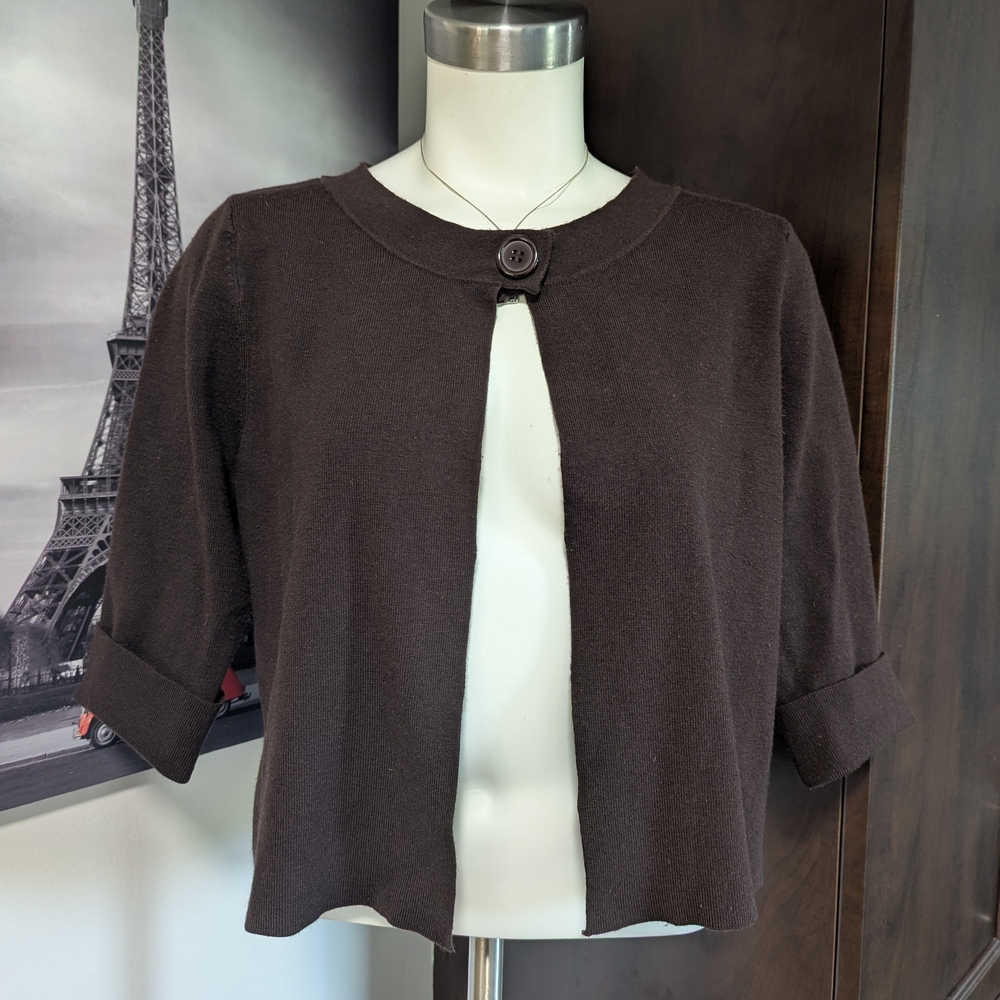 Belldini Dark Brown Open-Front Shrug
